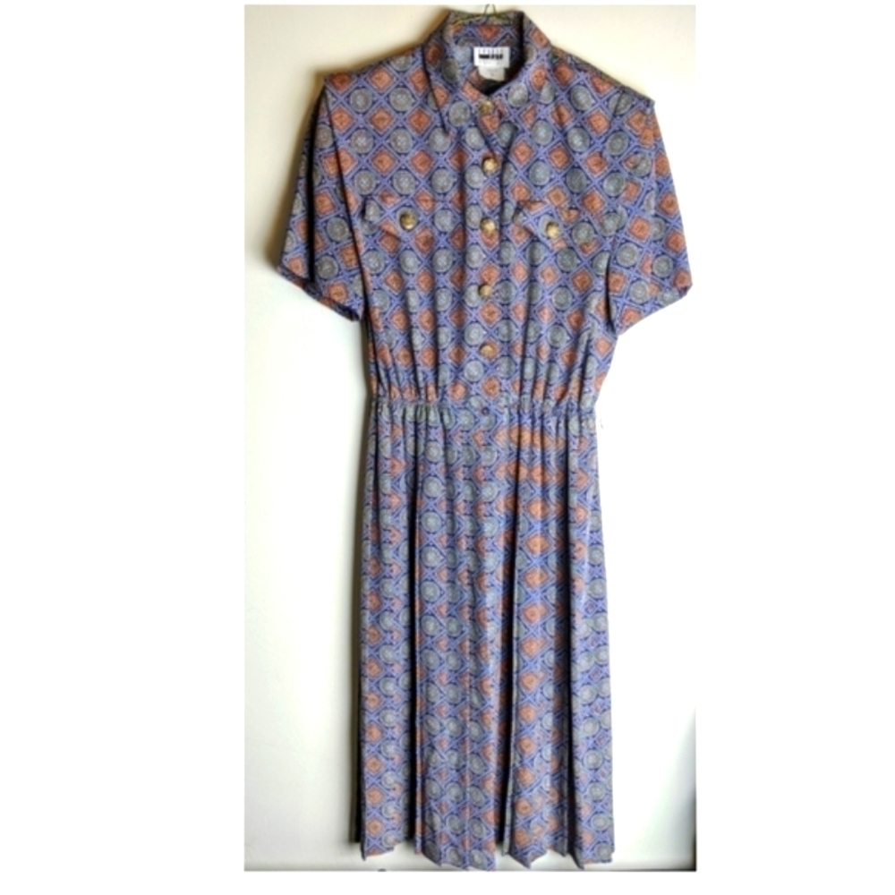 Vintage Leslie Fay pleated dress